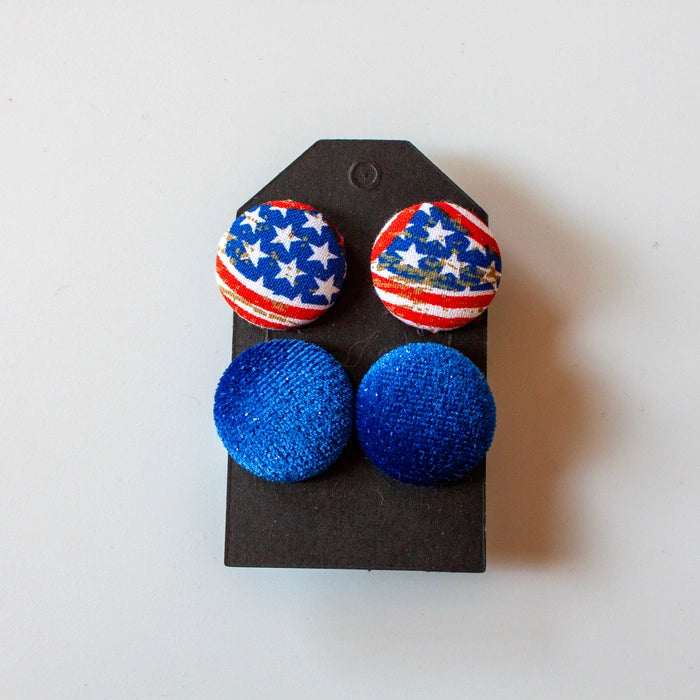 Bimsol covered button earrings