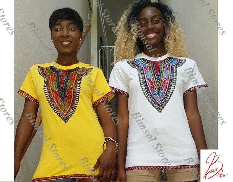 unisex Dashiki prints on T-Shirts