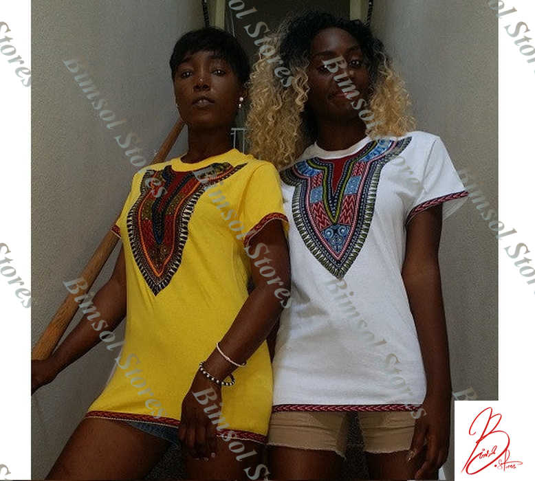 unisex Dashiki prints on T-Shirts