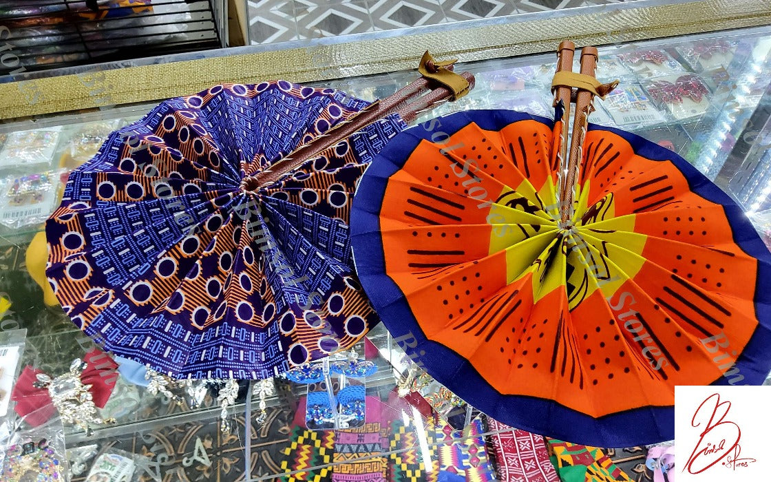 African Wax Folding Fans Assortment