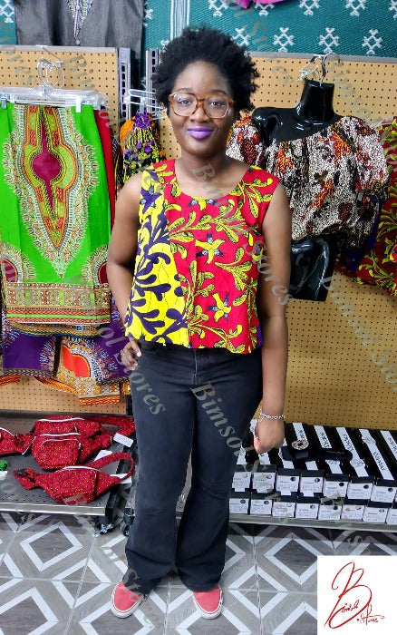 Flowery Ankara Top