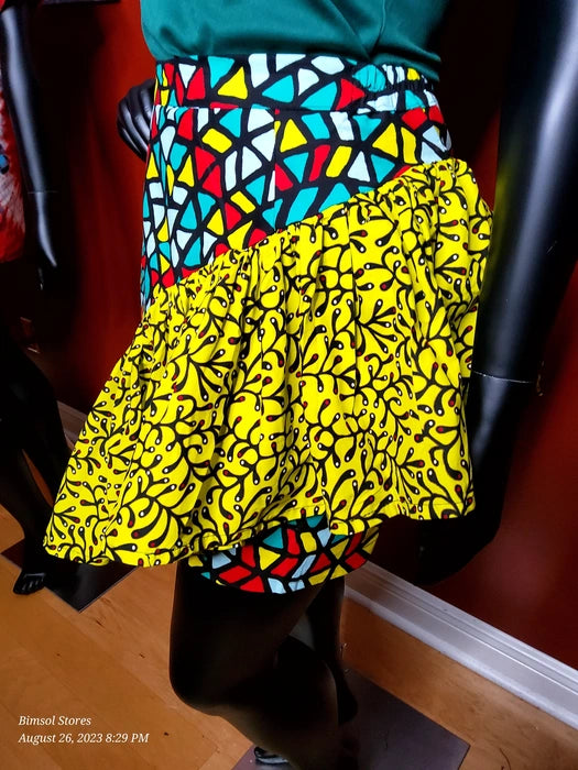 African Wax skirt with 360 frills