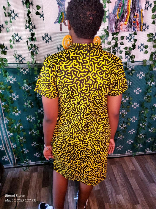 AFRICAN SHORT EMBROIDERY DRESS