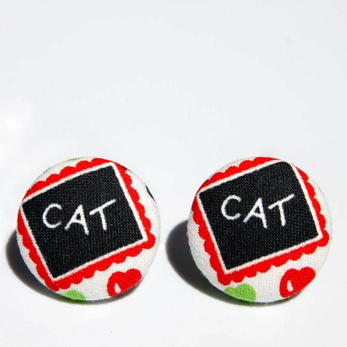 Bimsol covered button earrings