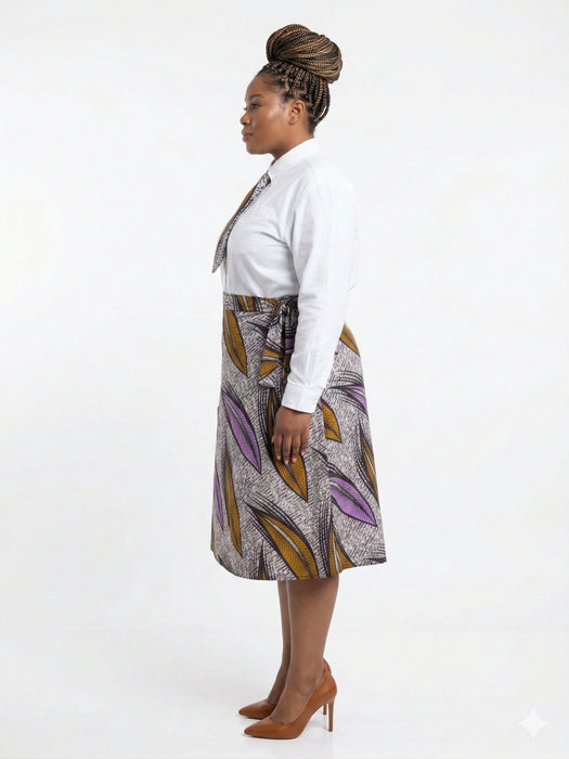 kiki plus size wrap skirt with Tie