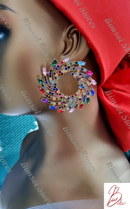 Multicolor Rhinestone Fashion Earrings