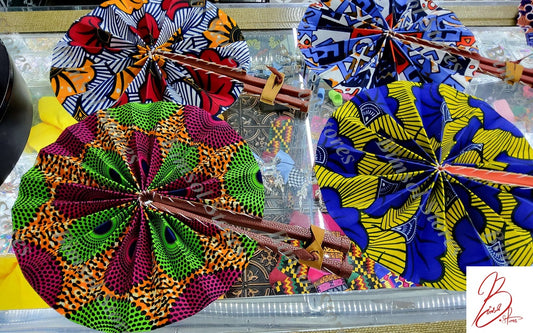 African Wax Folding Fans Assortment