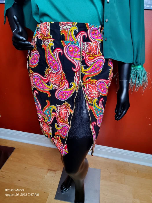 African Wax skirt with side zipper