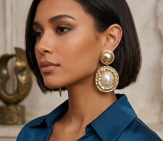 The Midnight Medallion Statement Earrings