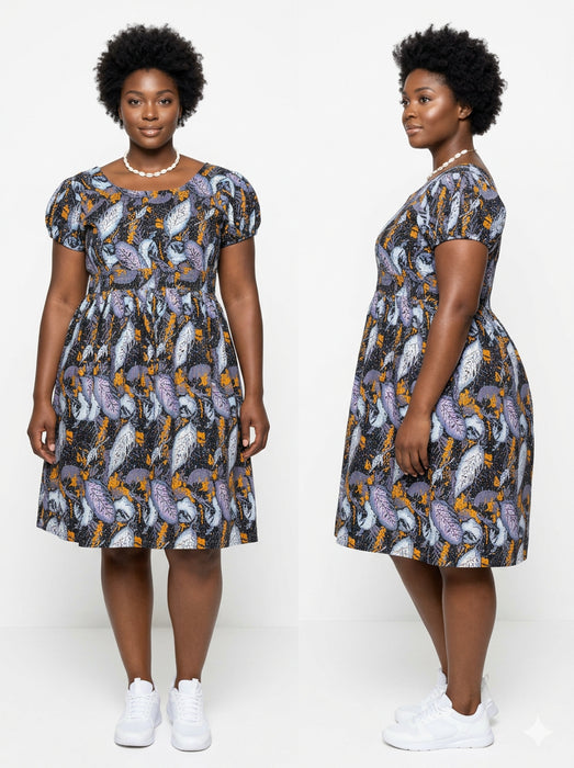 KEMI GREY FLOWER DRESS