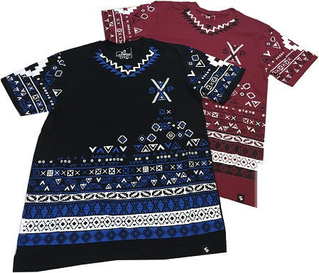 Southpole Men's Engineered Print Patterned T-Shirt with Horizontal Patterns .